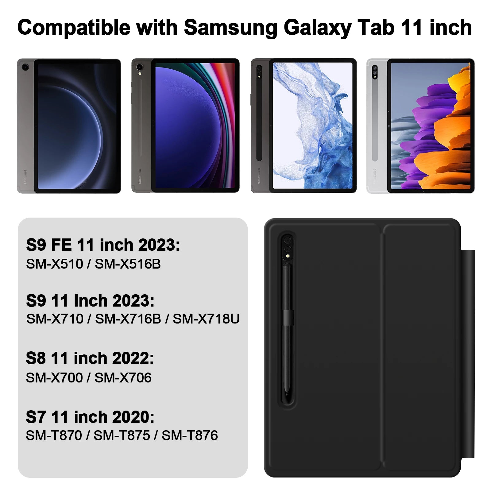 Floating magnetic keyboard for Samsung Tab S10+ S9+ S8 S7 by GOOJODOQ, showing the sleek design and magnetic attachment feature.