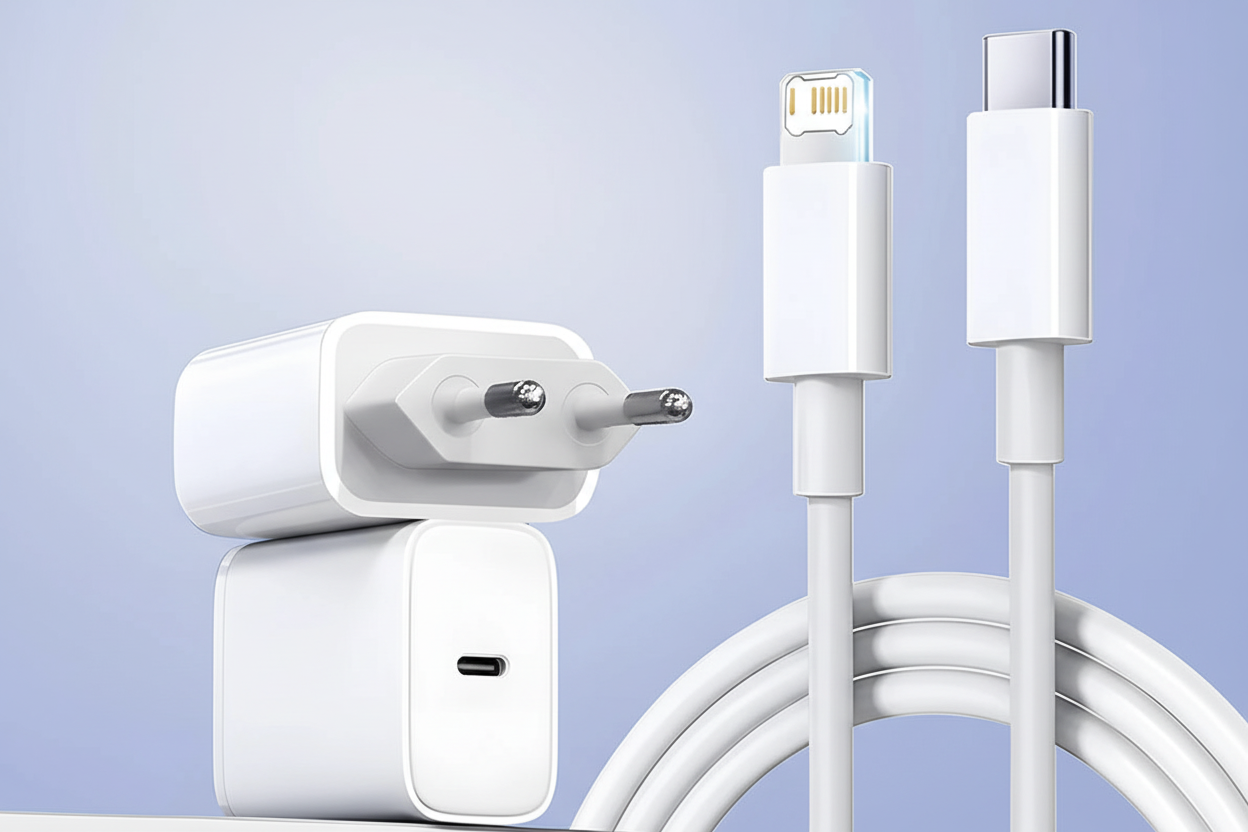 40W fast charger with USB-C cable for iPhone, sleek design, compatible with Apple devices, from GRATUIT 3C Accessories Store