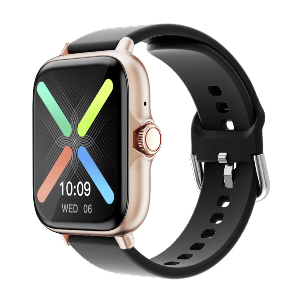 Waterproof DESERTCAT smart watch displaying message notifications and call answering features on digital screen.