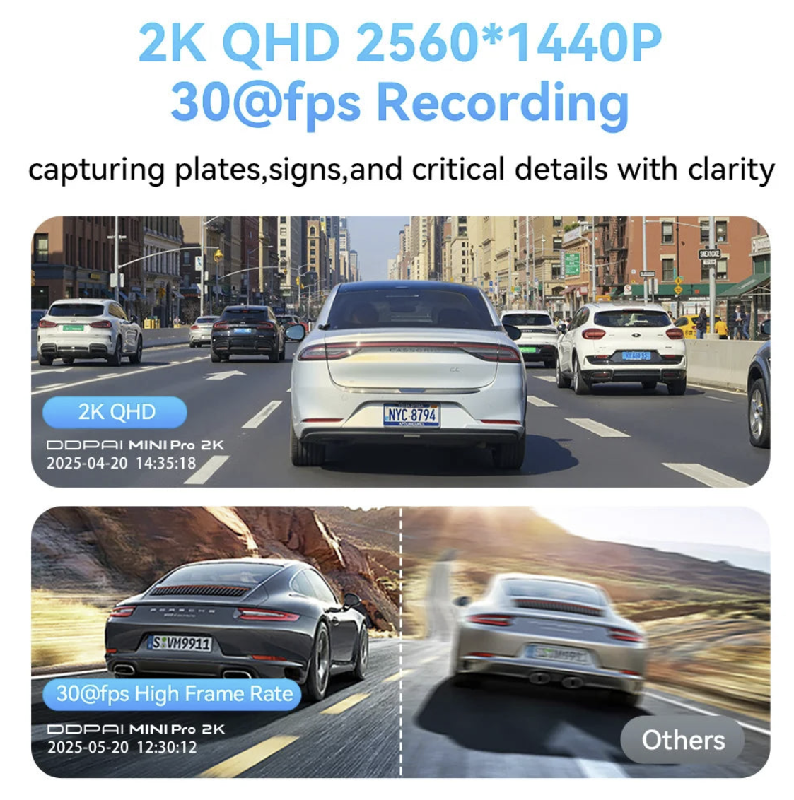 Tech Viral To You Limited DDPAI Mini Pro dash cam with 2K resolution and WiFi night vision, showing a close-up of the camera lens.