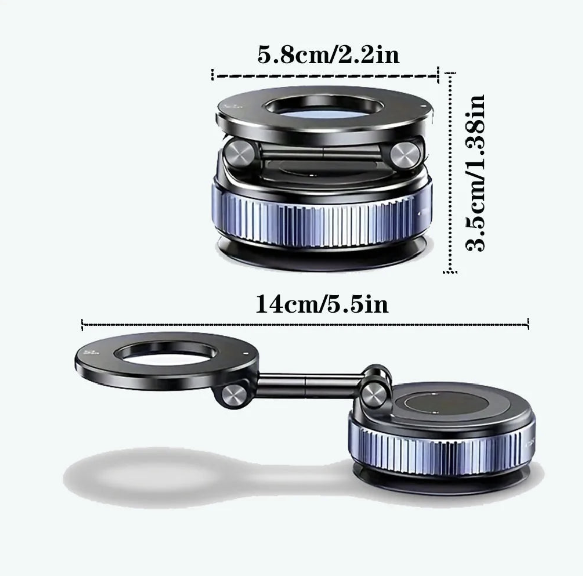 MagSafe car phone mount with 360° magnetic suction holder, compatible with iPhone and other magnetic-enabled smartphones.