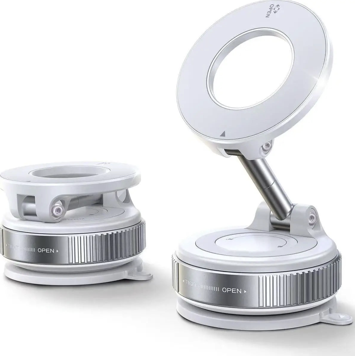 MagSafe car phone mount with 360° magnetic suction holder, compatible with iPhone and other smartphones, in black.