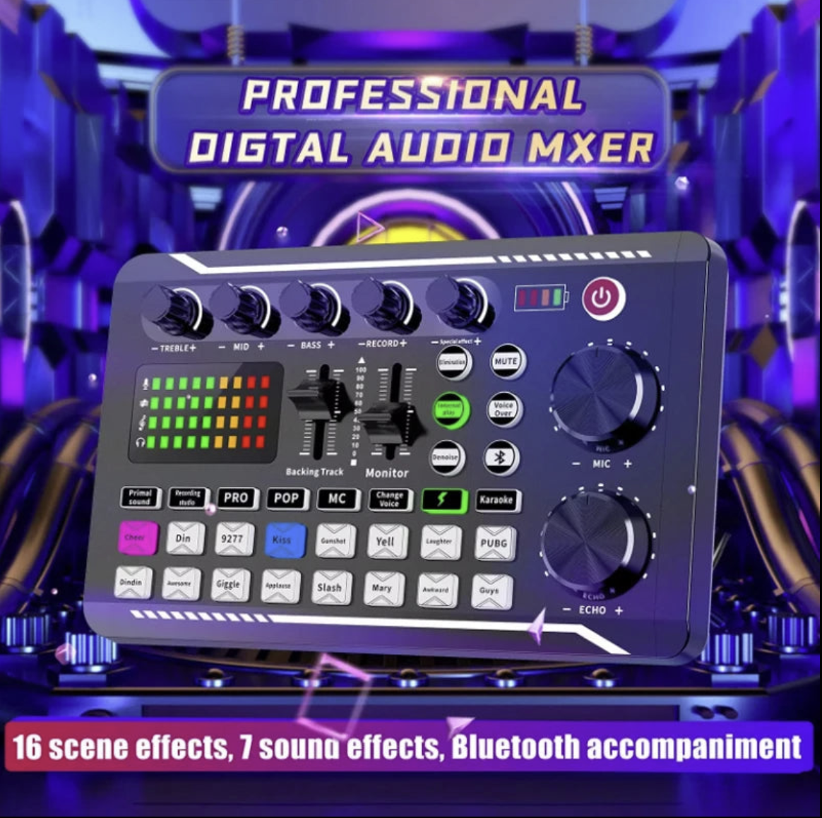 Tech Viral To You Limited podcast live bundle featuring a microphone, sound card, and broadcast equipment for professional audio.