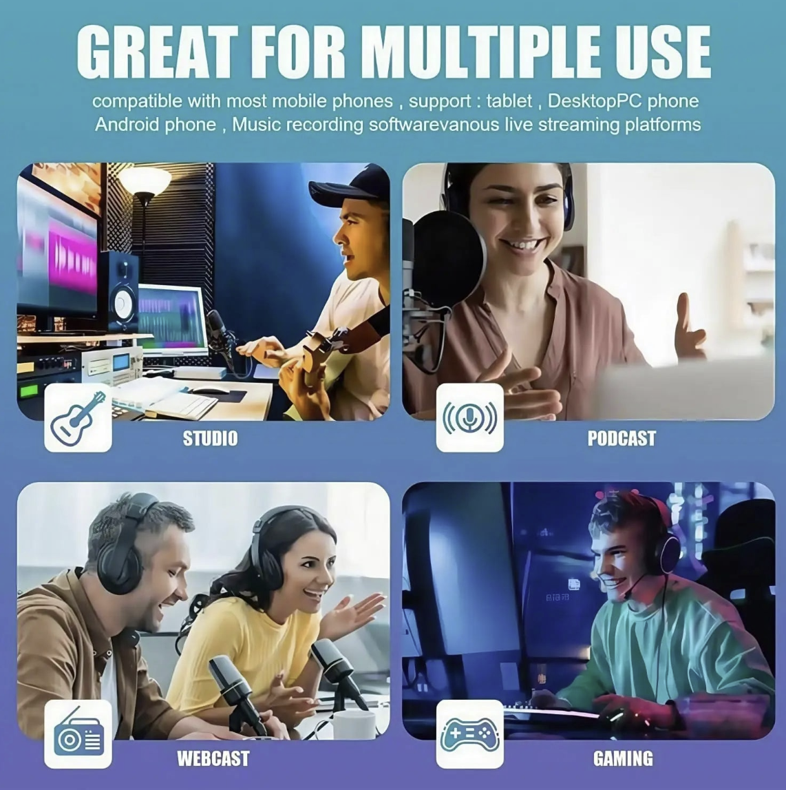 Tech Viral To You Limited podcast live bundle with microphone, sound card, and broadcast equipment for professional audio recording.