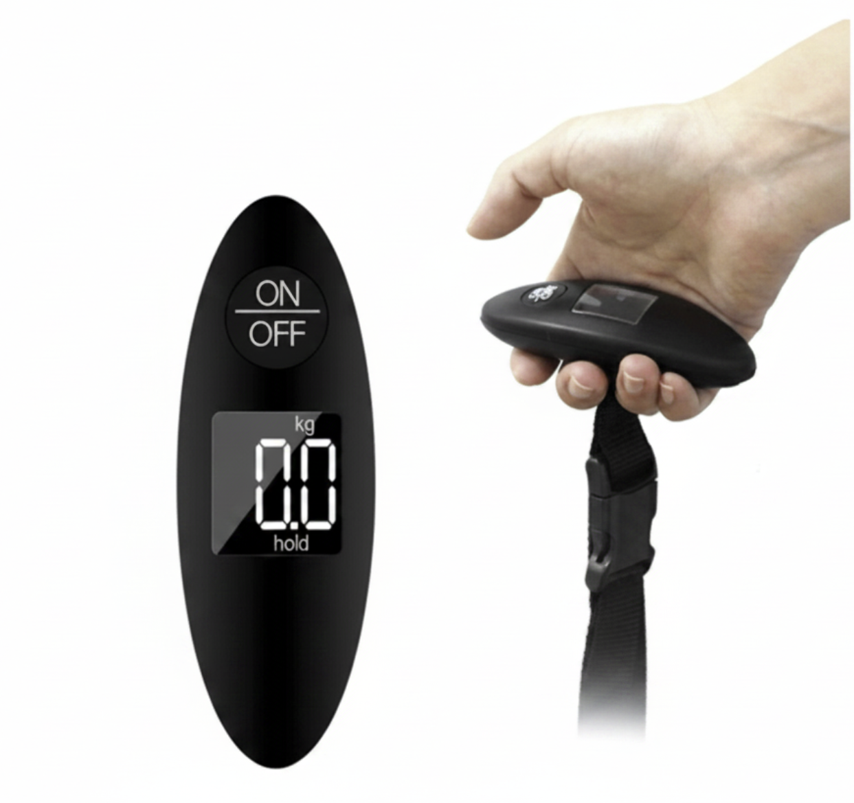DIDA BEAR portable luggage scale with backlit display, weighing up to 88 pounds, ideal for travel accessories and hanging luggage.