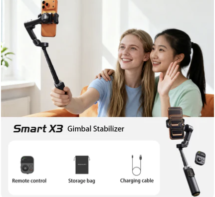 AOCHUAN Smart X3 Gimbal Stabilizer for cameras, foldable 3-axis handheld camera accessory from Tech Viral To You Limited.