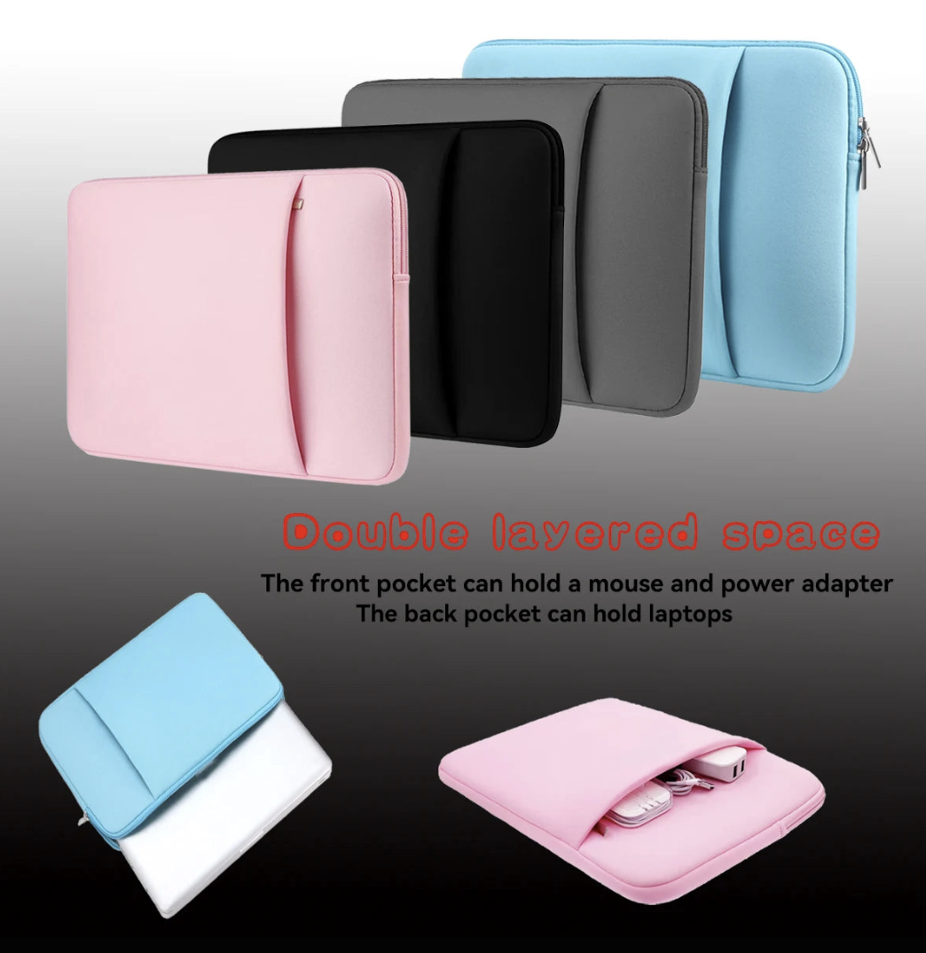Black premium laptop sleeve bag from Tech Viral To You Limited, designed for 11-17 inch laptops, with soft interior and durable exterior.