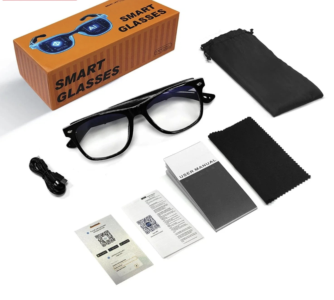 Lenovo AI Smart Glasses by Heavenly Ocean Store featuring Bluetooth calls, voice assistant, music playback, and translation functions.