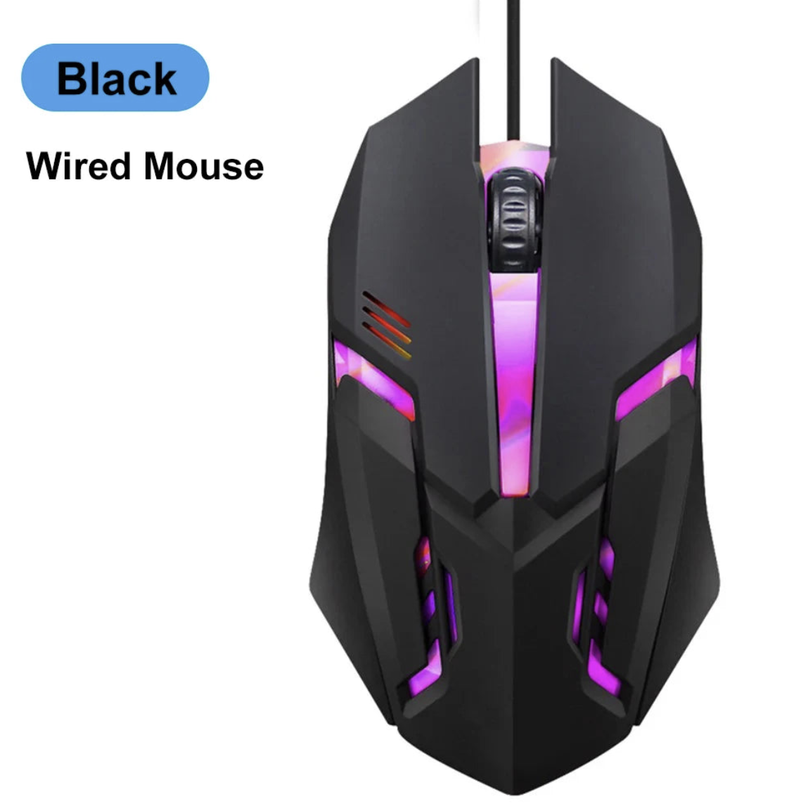 Wireless RGB mouse by Tech Viral To You Limited featuring silent buttons, Bluetooth 5.2, and 2.4G connectivity.