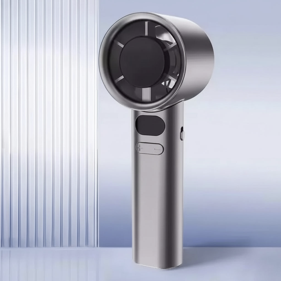 Portable bladeless hanging neck fan by Tech Viral To You Limited, USB rechargeable with 100 adjustable speeds, shown in the image.