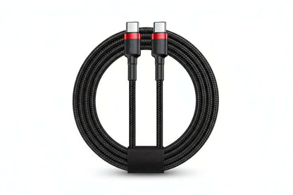 Baseus 100W USB-C fast charging cable with durable braided design, suitable for fast charging of devices.