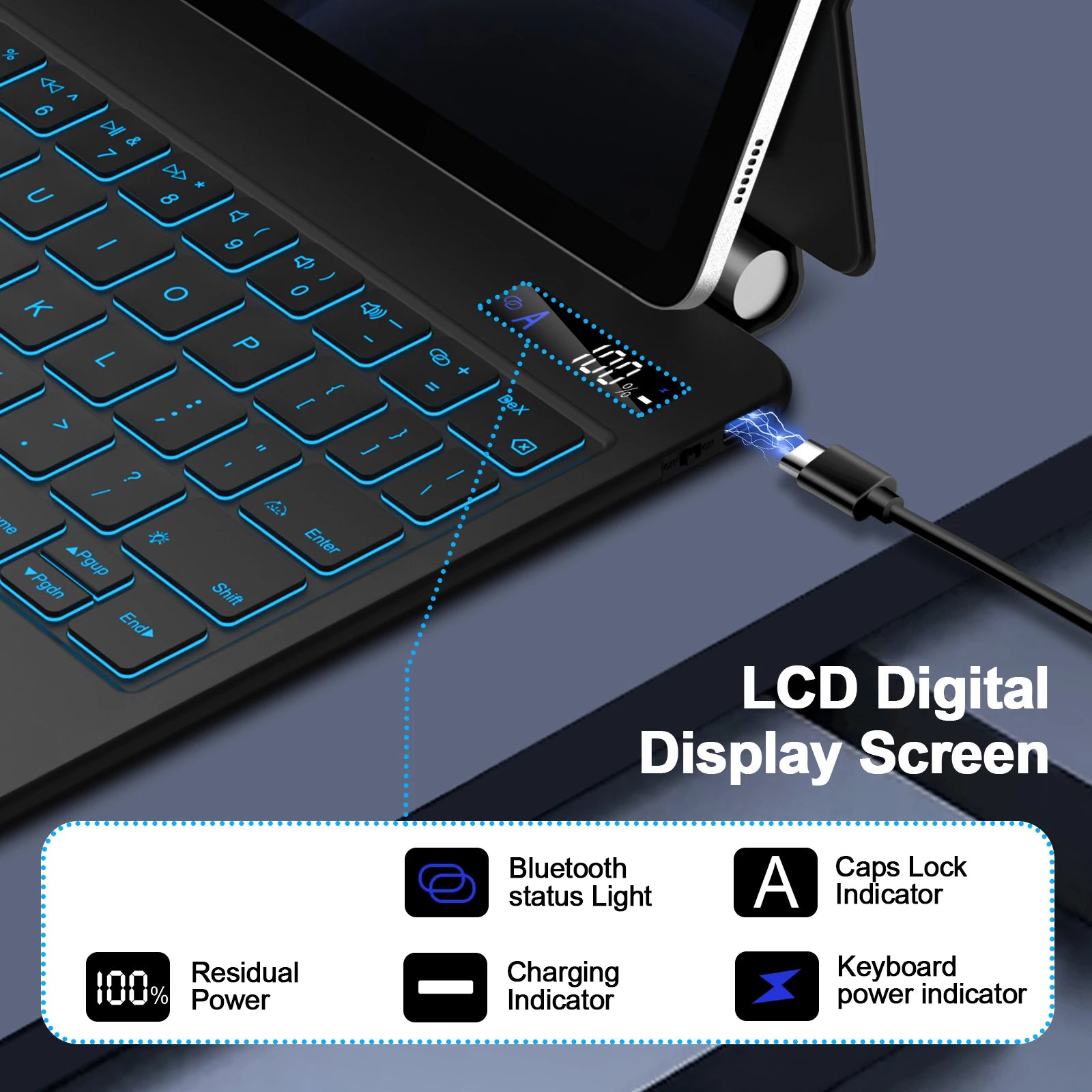 Floating magnetic keyboard for Samsung Tab S10+ S9+ S8 S7 by GOOJODOQ, showing the sleek, detachable keyboard with magnetic attachment.
