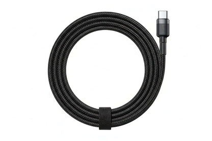 Baseus 100W USB-C fast charging cable, ideal for quick charging of iPhone, MacBook, and Samsung devices.