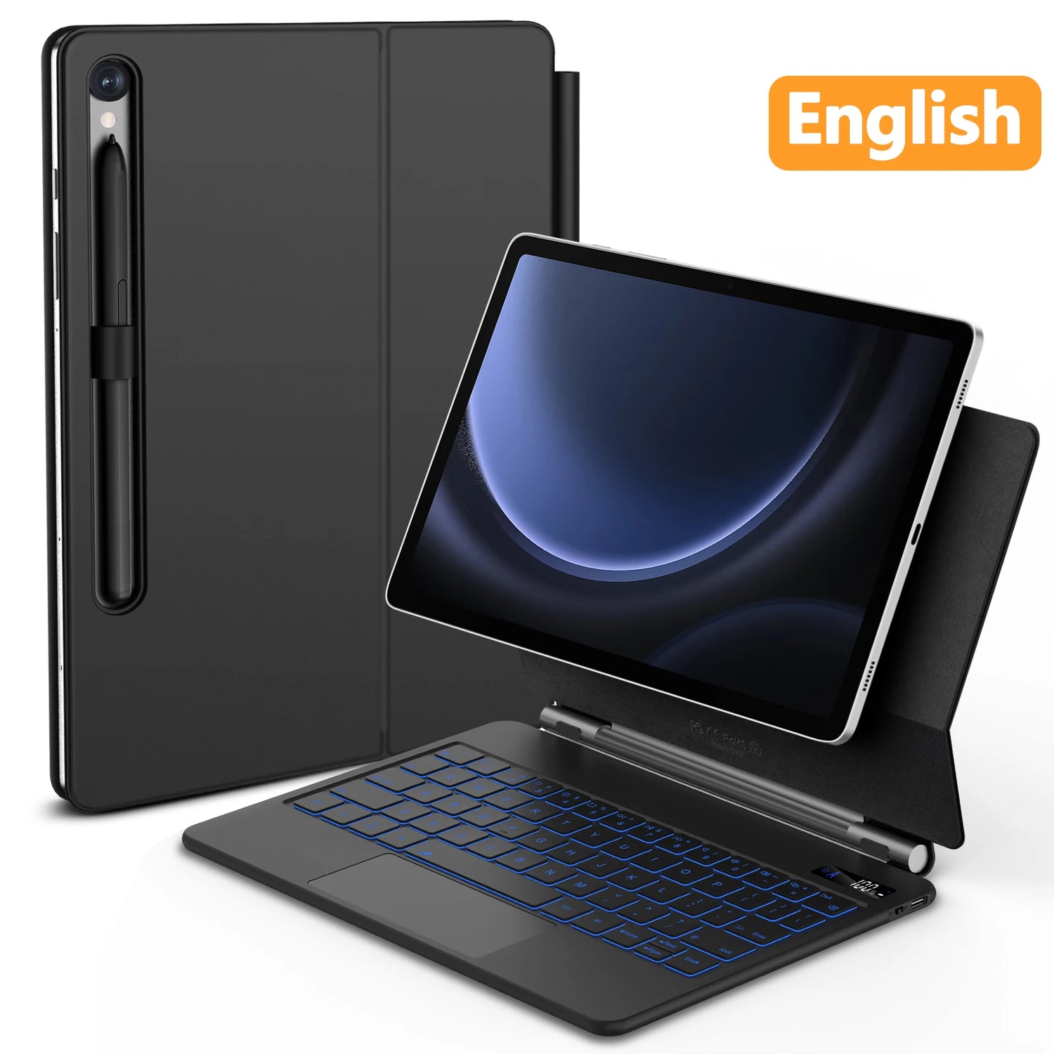 Floating magnetic keyboard for Samsung Tab S10+, S9+, S8, and S7 by GOOJODOQ, showing sleek design with magnetic attachment.