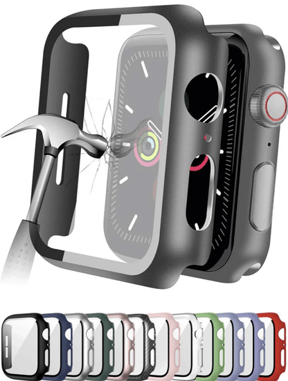 Tempered glass screen protector and cover for Apple Watch, compatible with various Apple Watch models, from Watch Bands Store.