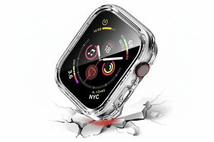 Apple Watch tempered glass screen protector with cover from Watch Bands Store, designed to safeguard the watch face.