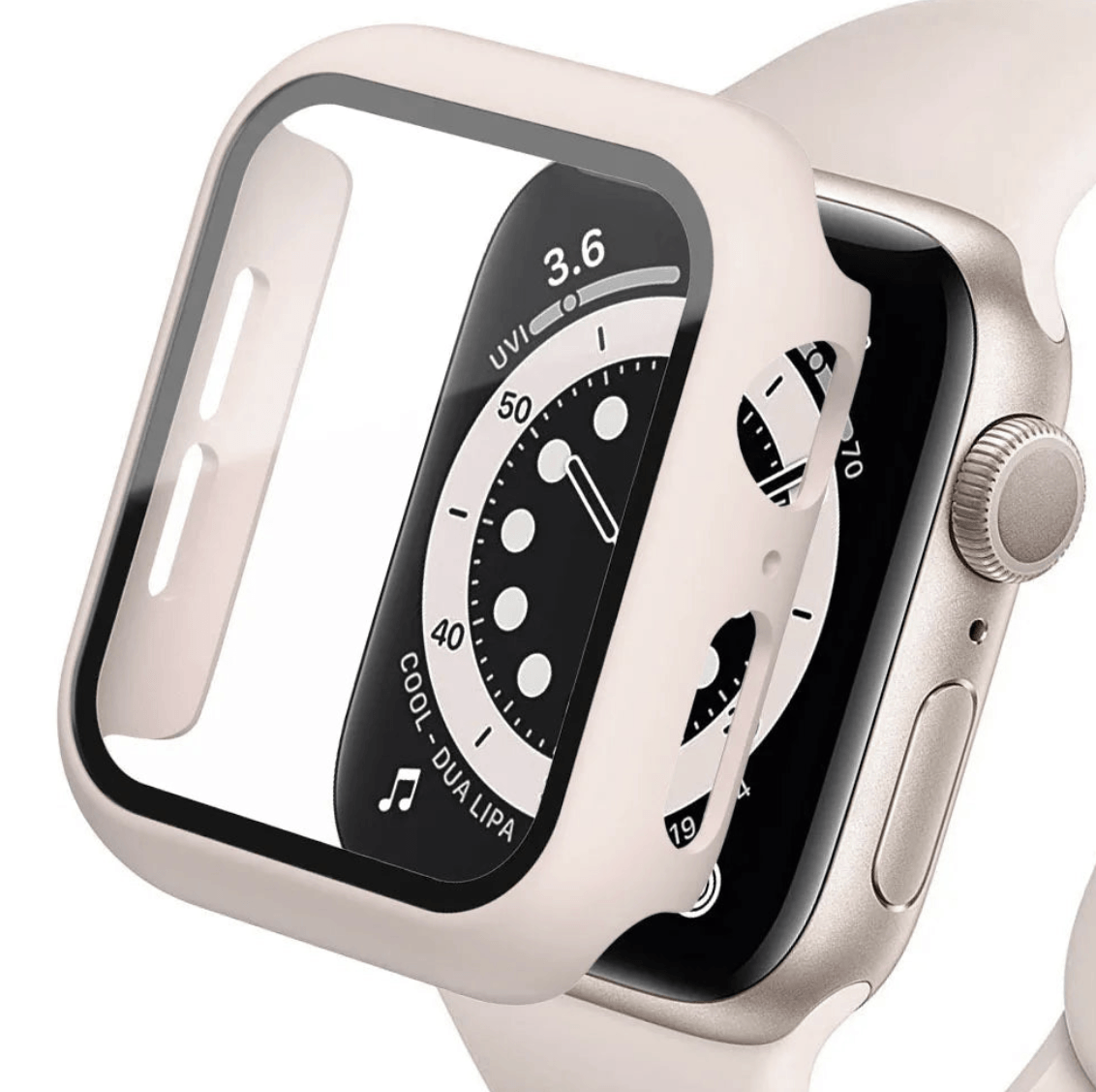 Apple Watch tempered glass screen protector with cover, designed for Apple Watch accessories, by Watch Bands Store.