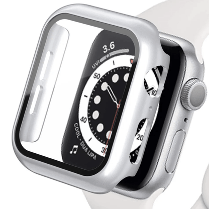 Tempered glass screen protector and cover for Apple Watch, designed to safeguard and enhance the accessory from Watch Bands Store.
