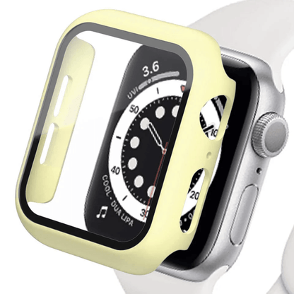 Tempered glass screen protector and cover for Apple Watch, compatible with various models, from Watch Bands Store.