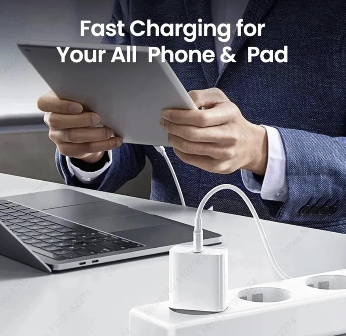 40W fast charger for iPhone with USB-C cable, compact design, and compatible with latest Apple devices, from GRATUIT 3C Accessories Store