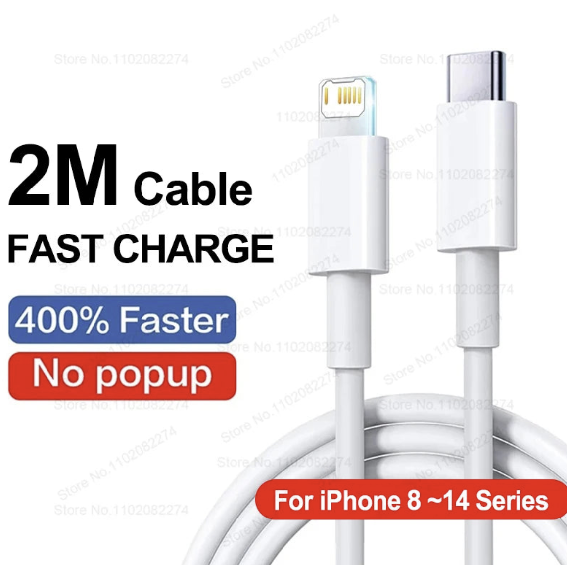 40W fast iPhone charger with USB-C cable from GRATUIT 3C Accessories Store, showing the charger and cable on a white background.