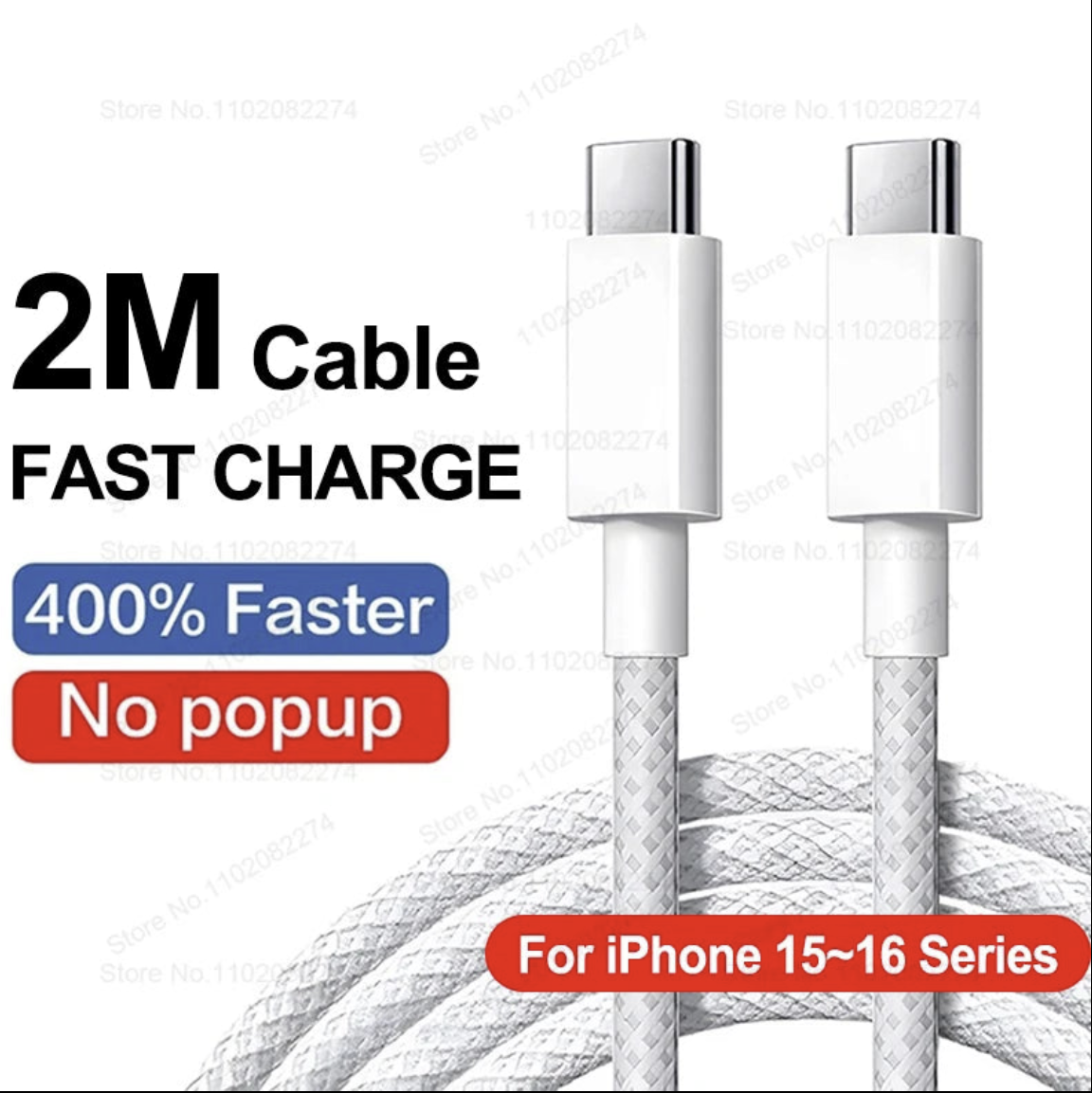 40W fast iPhone charger with USB-C cable from GRATUIT 3C Accessories Store, showing the charger and cable on a white background.