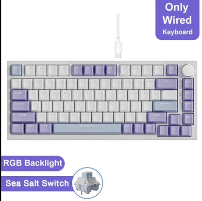 Wireless Ajazz AK820 gaming mechanical keyboard with RGB backlit keys and sleek design for gaming and typing.