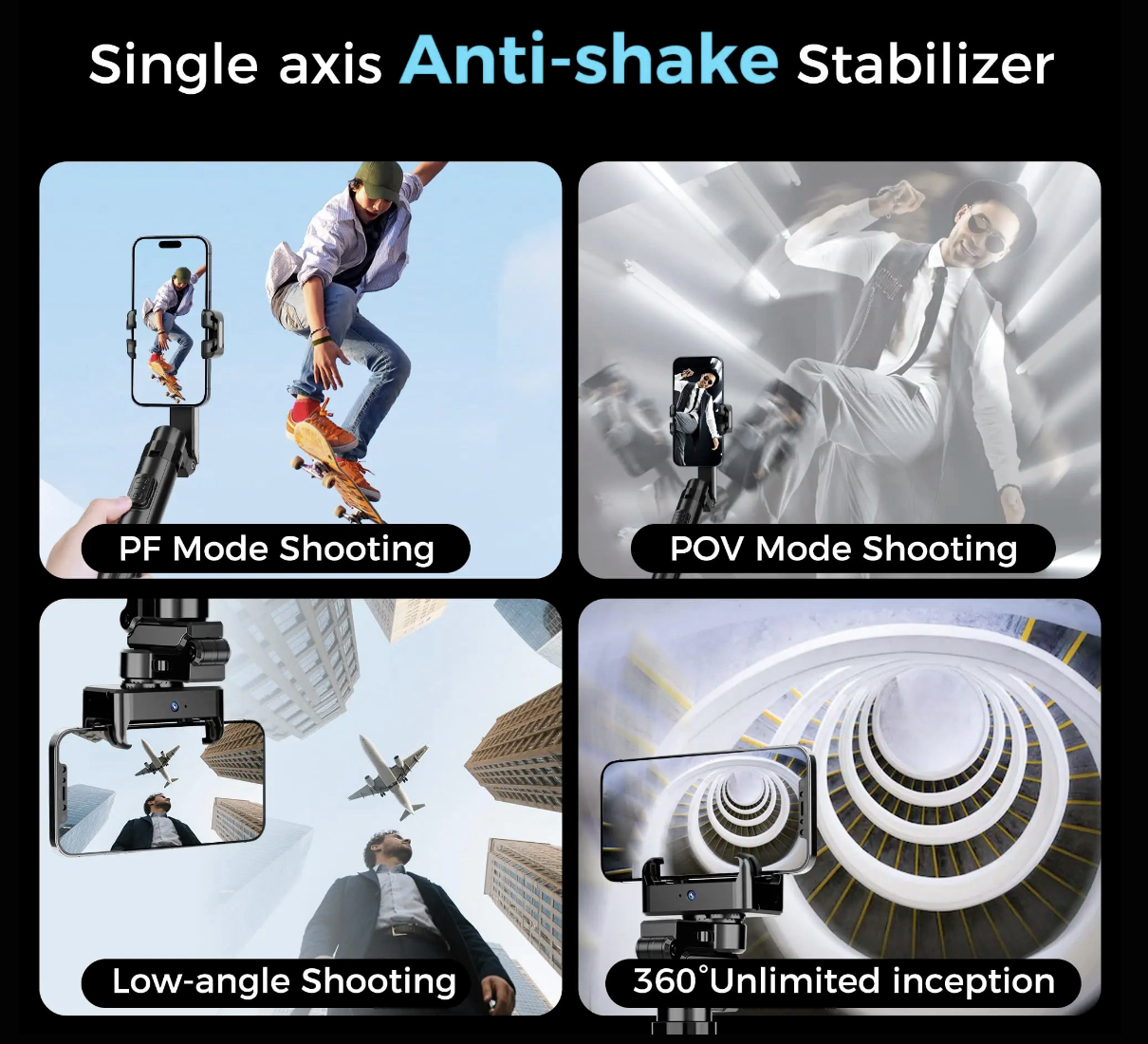 AI face tracking selfie stick with 360° gimbal for steady selfies and videos, designed by Tech Viral To You Limited.