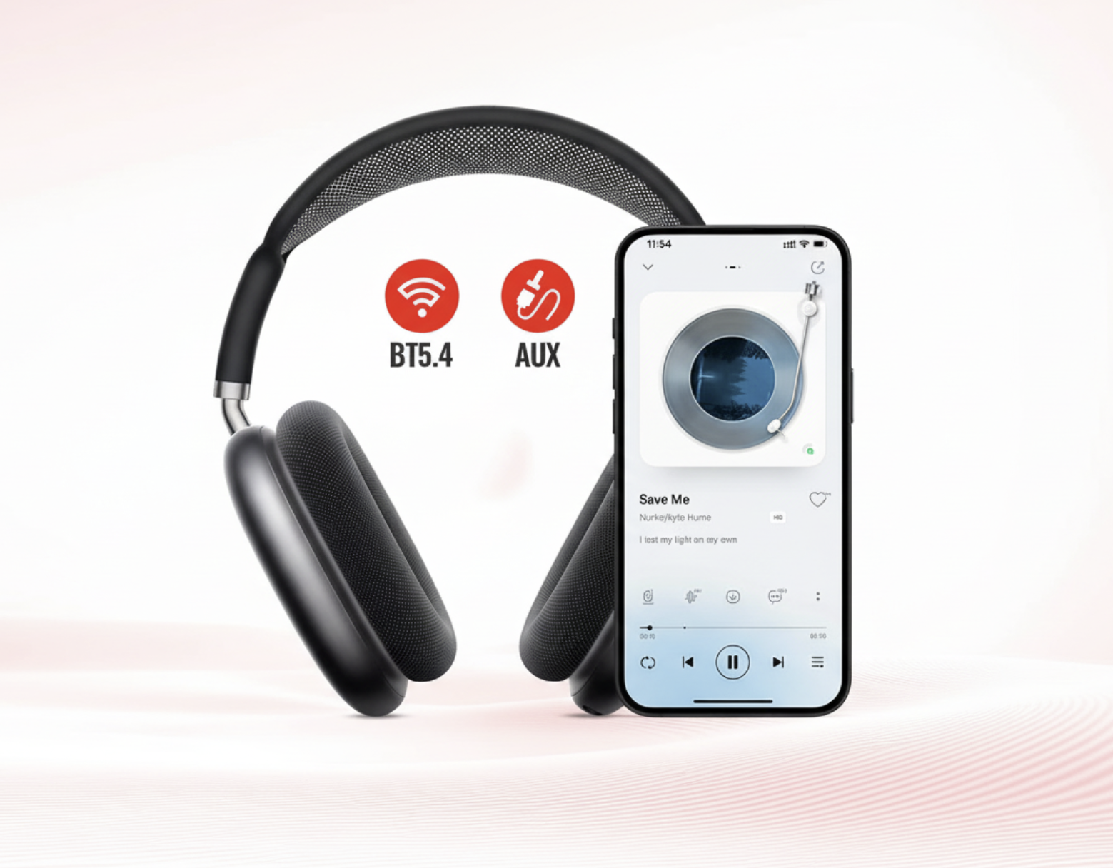 HOCO W65 ANC over-ear wireless headphones with Hi-Fi sound, featuring sleek black design and cushioned ear cups.