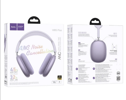Tech Viral To You Limited HOCO W65 ANC over-ear wireless headphones with Hi-Fi sound, shown in a sleek black design.