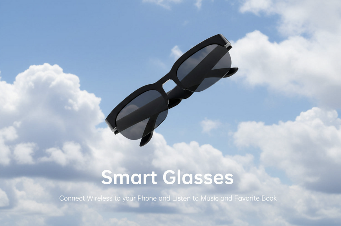 Smart AI glasses by Tech Viral To You Limited with built-in headphones for translation, music, and hands-free calls.