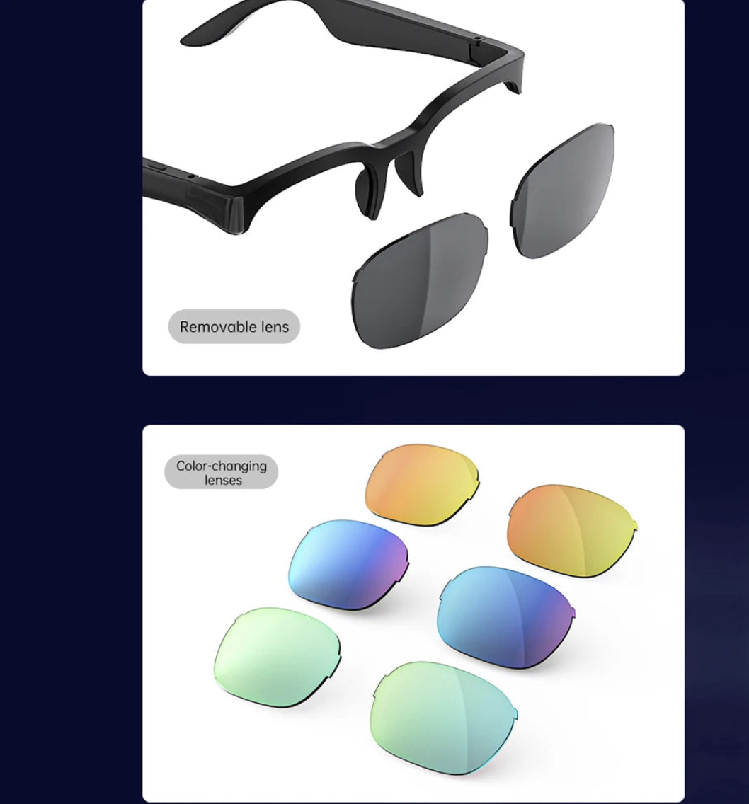Smart AI glasses by Tech Viral To You Limited featuring built-in translation, music, and hands-free call capabilities.