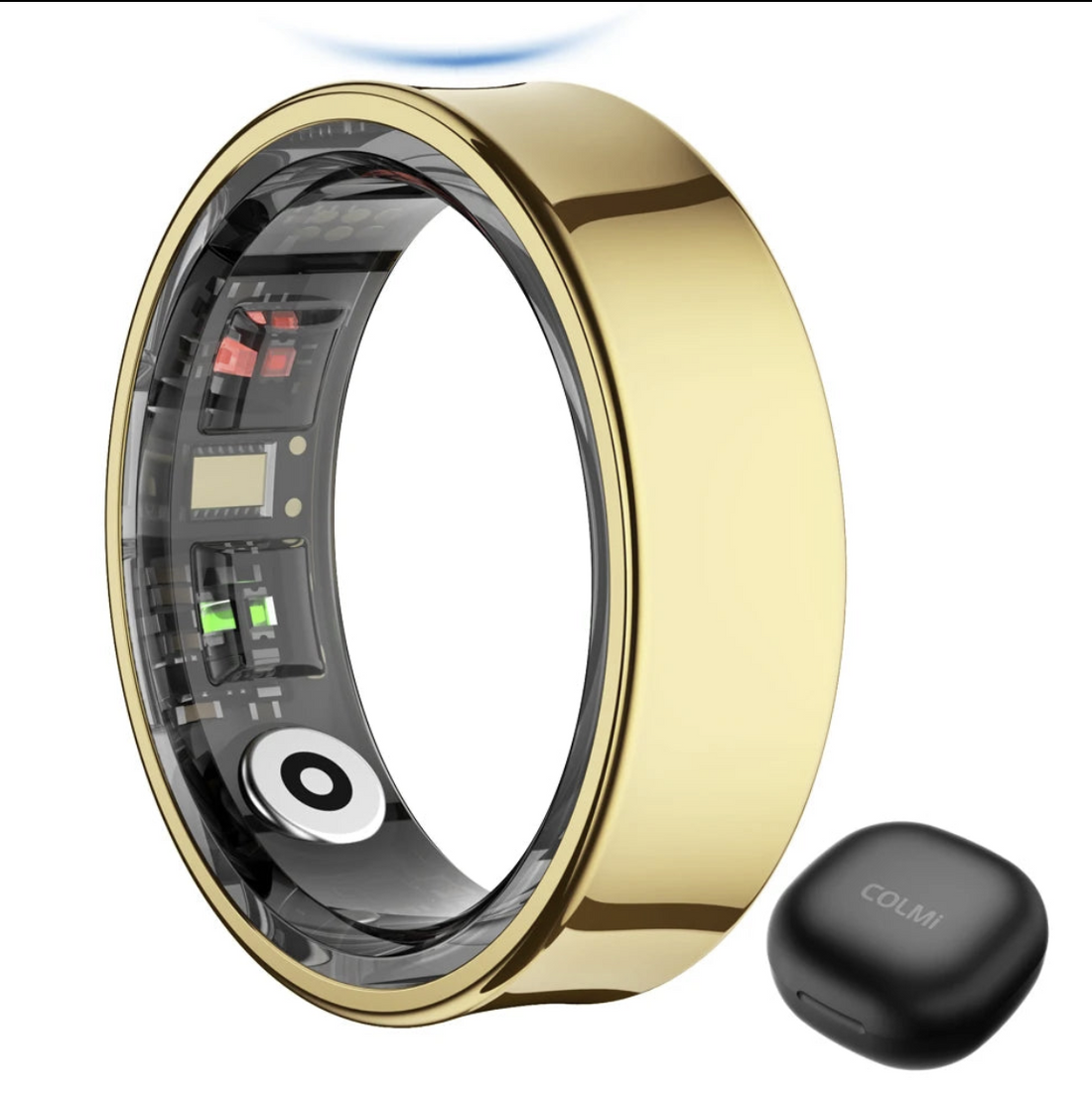 Tech Viral To You Limited COLMI R09 smart ring showing digital display with health, sleep, and body temperature monitoring features.