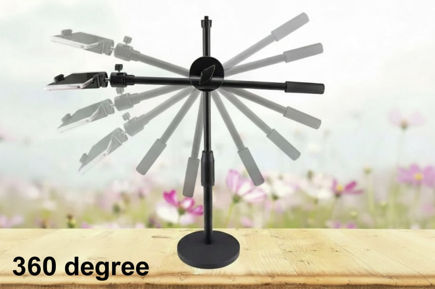 Tech Viral To You Limited 360° overhead ring light for phones, ideal for desktop live streaming and flat-lay photography.