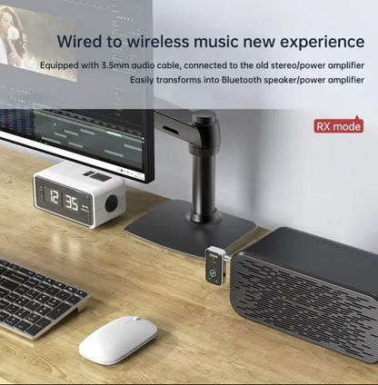 Wireless Bluetooth 6.0 car AUX adapter for speakers, compact transmitter from Tech Viral To You Limited.