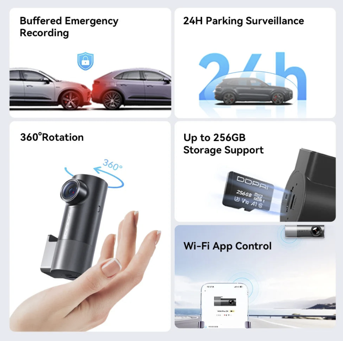 Tech Viral To You Limited DDPAI Mini Pro Dash Cam with 2K resolution and WiFi night vision for clear vehicle recording.
