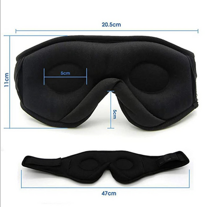 Hiveseen Bluetooth sleep mask with built-in headphones and 3D eye mask design for comfortable music listening during sleep.