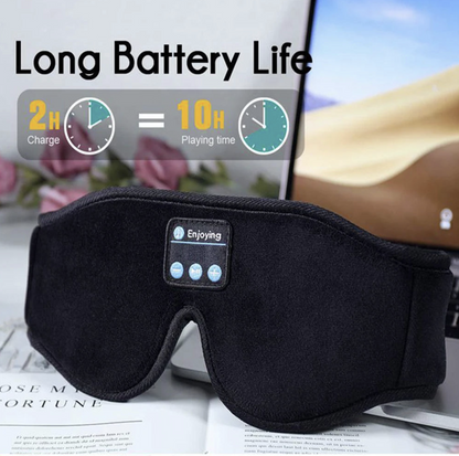 Hiveseen Bluetooth sleep mask headphones with 3D eye mask design, built-in speakers for music, comfortable for sleep and relaxation.