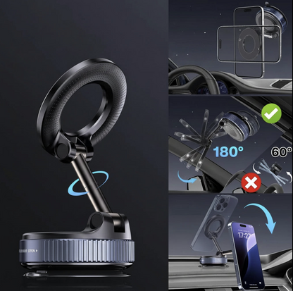 MagSafe car phone mount with 360° magnetic suction holder, compatible with iPhone and other smartphones, Tech Viral To You Limited.