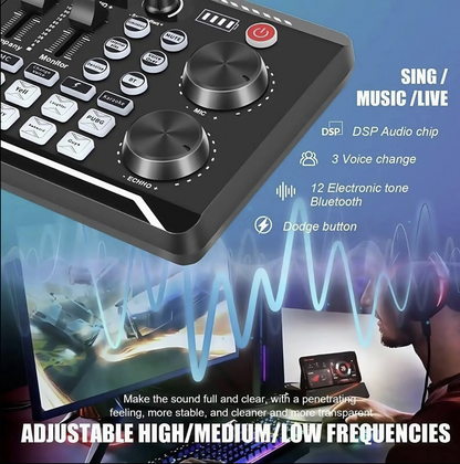 Tech Viral To You Limited podcast live bundle featuring microphone, sound card, and broadcast equipment setup.
