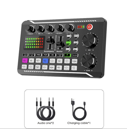 Tech Viral To You Limited microphone bundle for podcasting, including a microphone, sound card, and broadcast equipment setup.