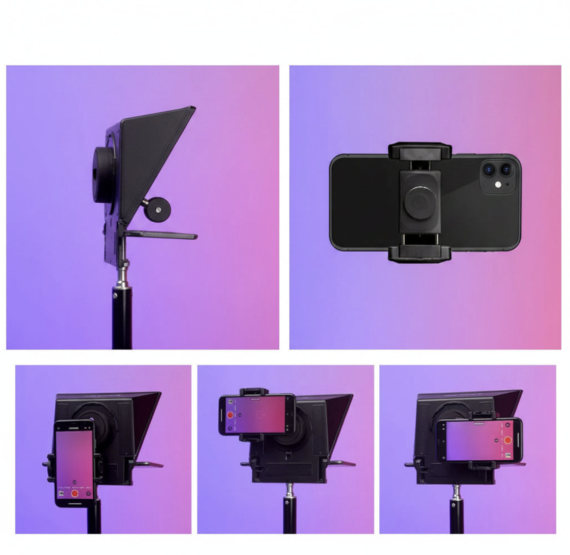 FEELWORLD TP2A Mini Teleprompter for 8-inch phones and tablets, portable camera accessory for smooth video presentations