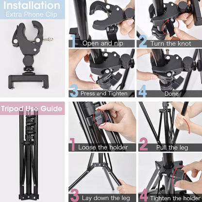 Tech Viral To You Limited LED ring light on tripod stand, perfect for selfie and photography lighting setups.