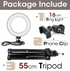 LED ring light with adjustable tripod for selfies and photography lighting, branded Tech Viral To You Limited.