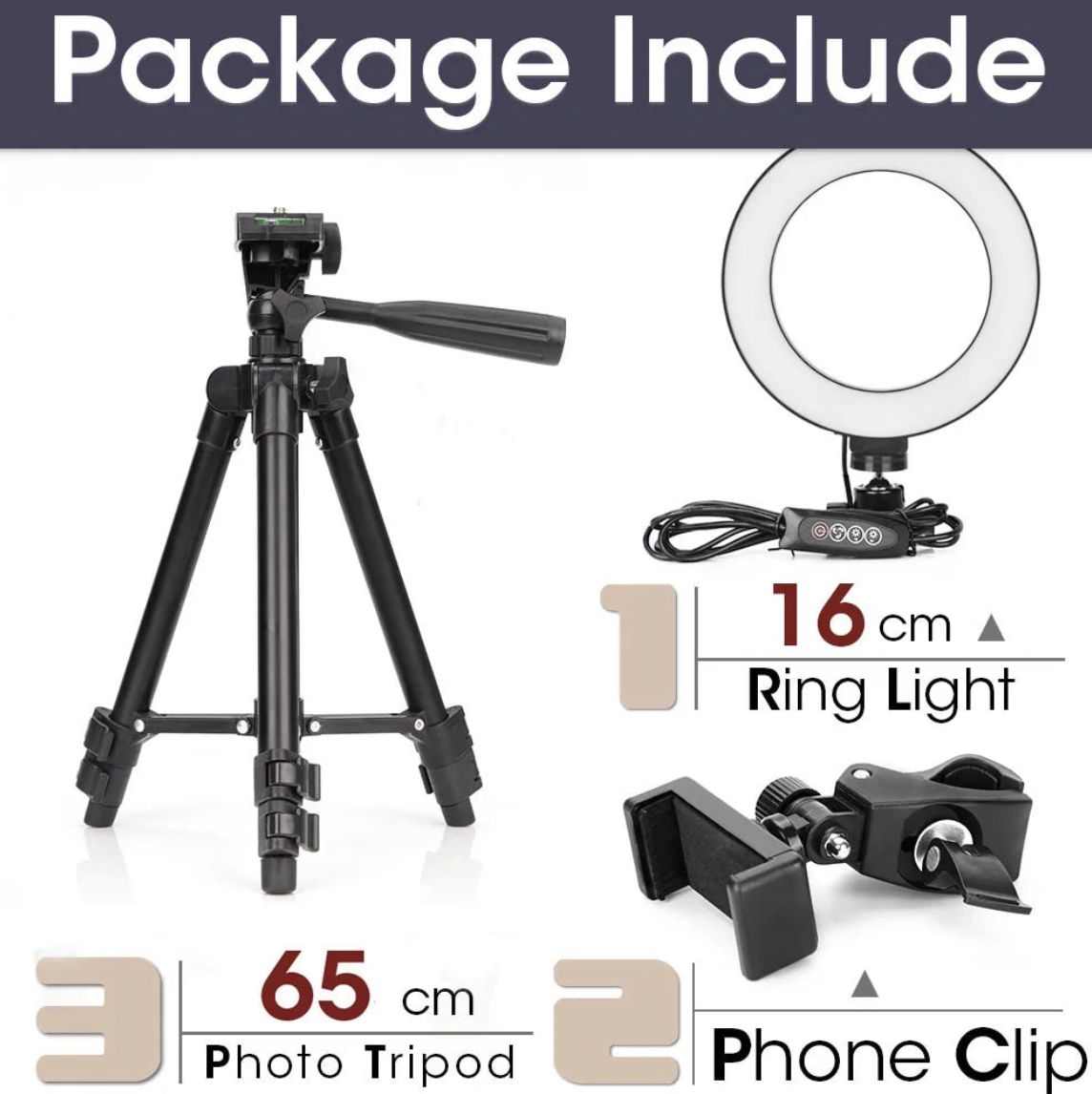 Tech Viral To You Limited LED ring light with tripod for selfies and photography, adjustable lighting for professional images