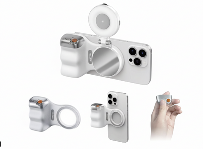 Tech Viral To You Limited TELESIN magnetic camera grip and MagSafe phone stand attached to a smartphone with a sleek design.