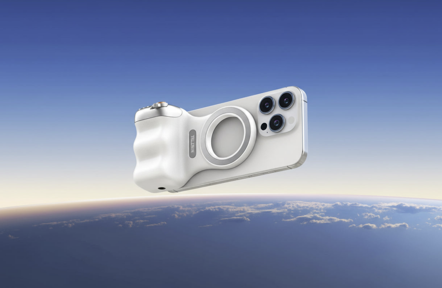 Tech Viral To You Limited TELESIN magnetic camera grip and MagSafe phone stand attached to a smartphone for stable handling.