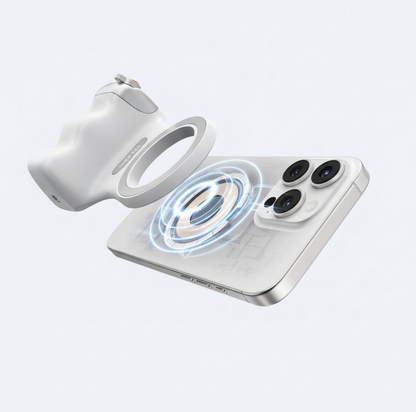 Tech Viral To You Limited TELESIN magnetic camera grip and MagSafe phone stand attached to a smartphone for stable grip and easy viewing.