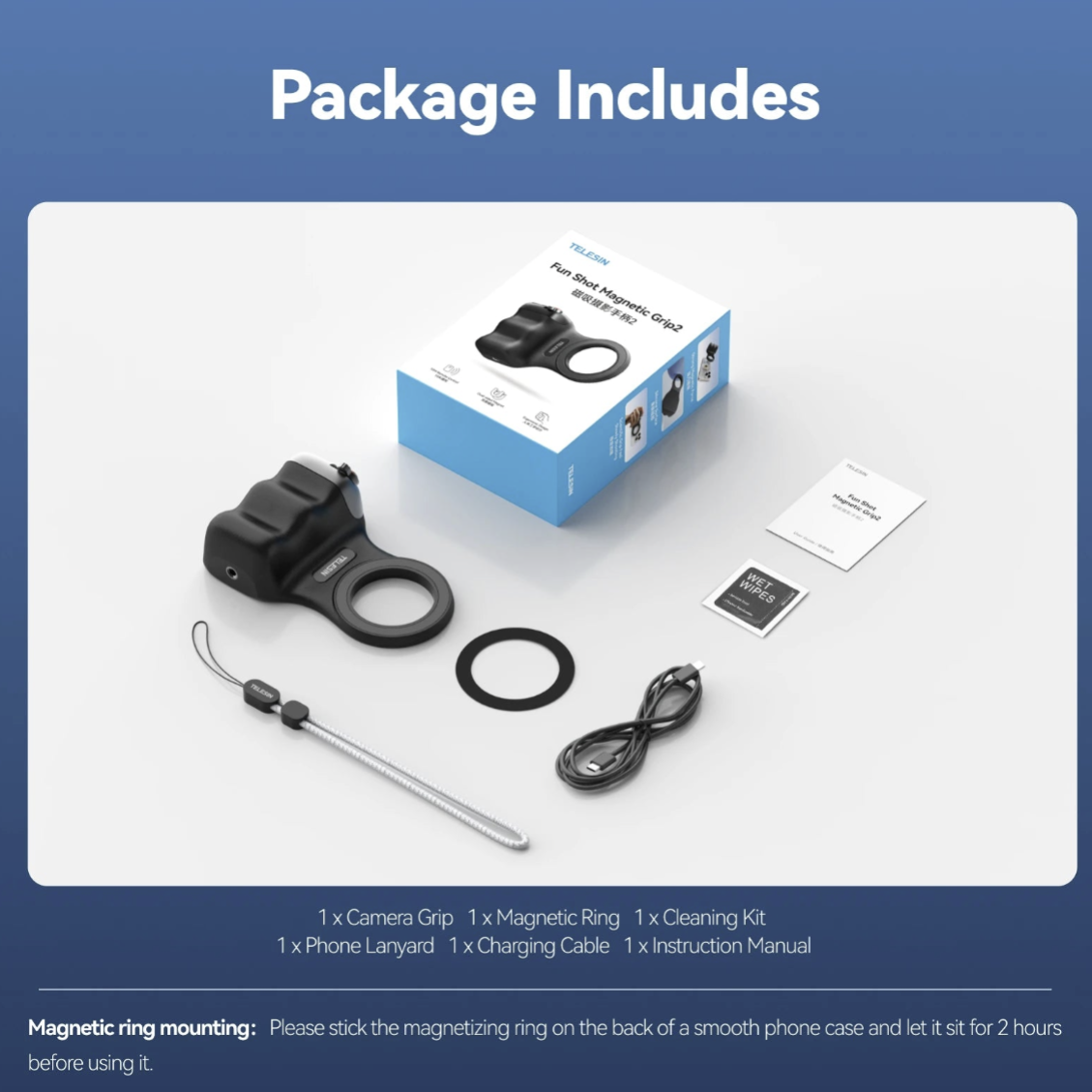 Tech Viral To You Limited Magnetic Camera Grip and MagSafe Phone Stand, black electronic accessory with magnetic attachment.
