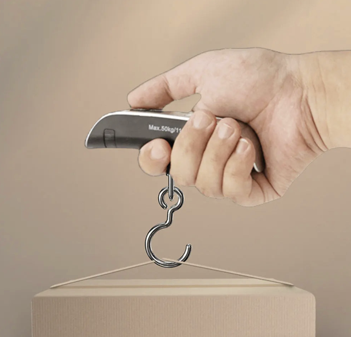 Digital luggage scale by Tech Viral To You Limited showing 110lb capacity with LCD display for travel weight measurement.